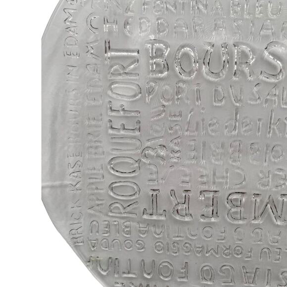 Vintage 1970s Cheese Charcuterie 12” Wide Cheese Names Platter Tray Curled Edges - Picture 4 of 8